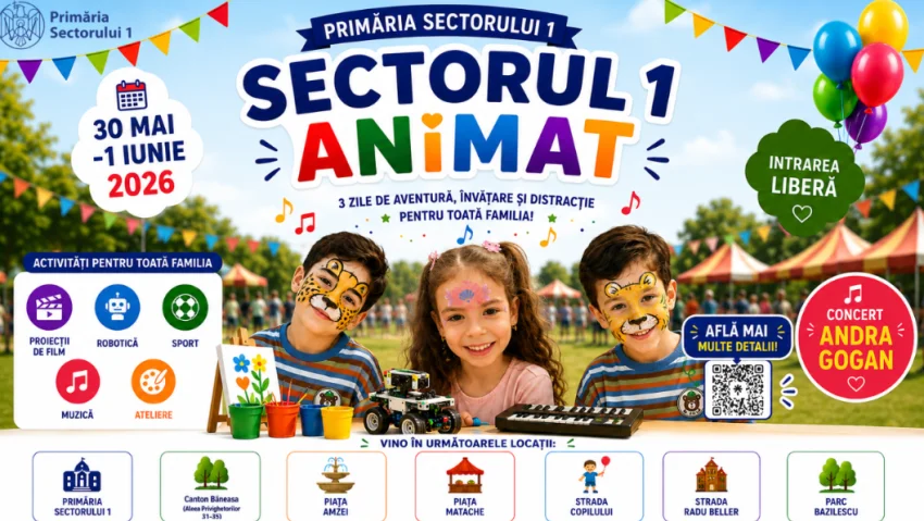 Sectorul 1 Animat – Trei Zile, Șapte Locații, Gratuit